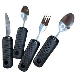 Sammons Preston Sure Grip Bendable Utensils Adaptive Eating Aids Lot of 4